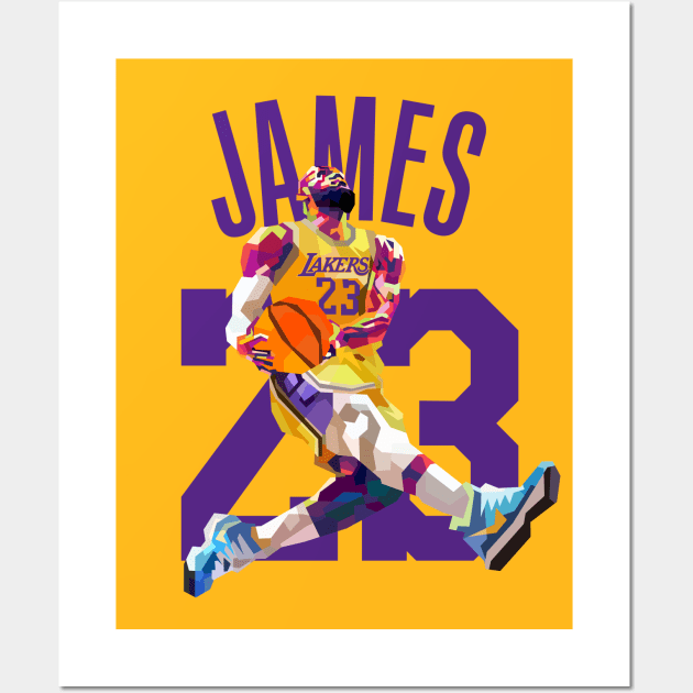 Lebron James Dunk Lakers Wall Art by awangwidyatama